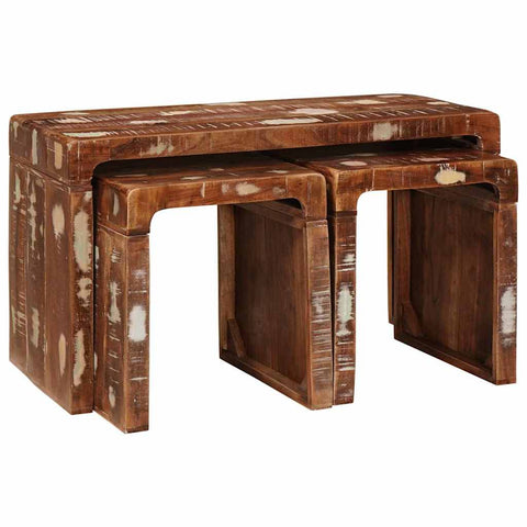 vidaXL Nesting Tables 3 pcs Solid reclaimed wood