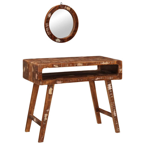 vidaXL Dressing Table Brown 90 x 76 x 45 cm Solid reclaim wood