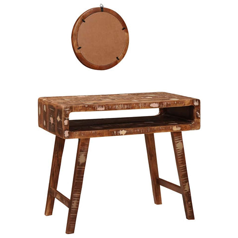 vidaXL Dressing Table Brown 90 x 76 x 45 cm Solid reclaim wood