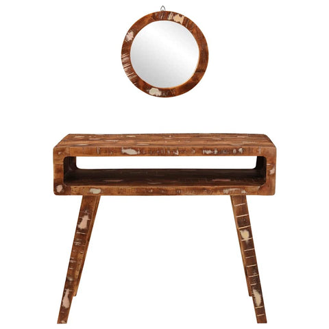 vidaXL Dressing Table Brown 90 x 76 x 45 cm Solid reclaim wood
