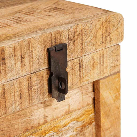 vidaXL Storage Box with Storage with Lock Brown Solid mango wood