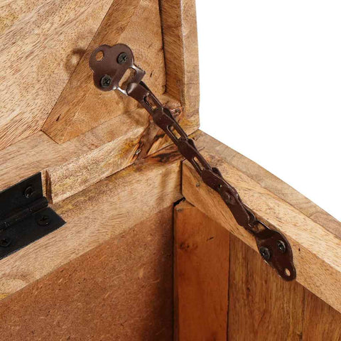 vidaXL Storage Box with Storage with Lock Brown Solid mango wood