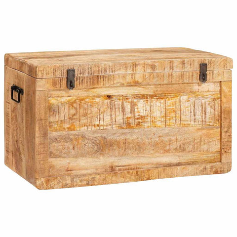 vidaXL Storage Box with Storage with Lock Brown Solid mango wood