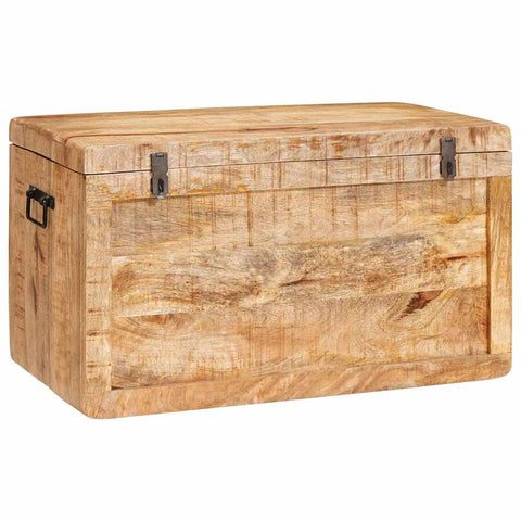 vidaXL Storage Box with Storage with Lock Brown Solid mango wood