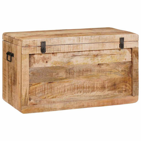 vidaXL Storage Box with Storage with Lock Brown Solid mango wood