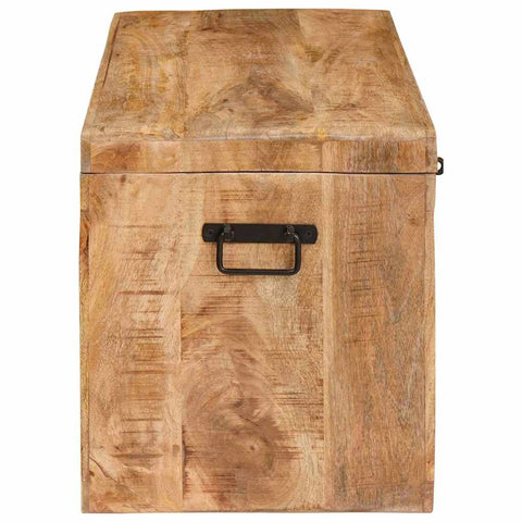 vidaXL Storage Box with Storage with Lock Brown Solid mango wood