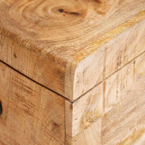 vidaXL Storage Box with Storage with Lock Solid mango wood