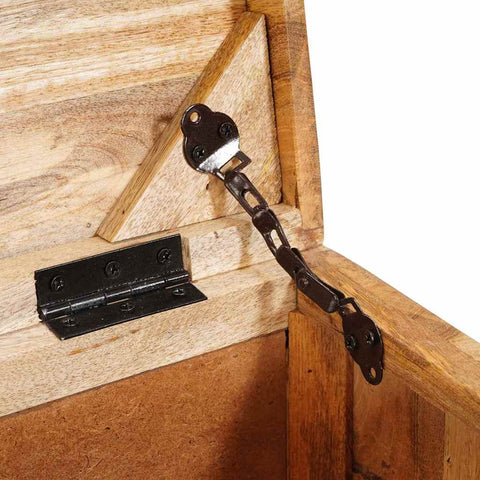 vidaXL Storage Box with Storage with Lock Solid mango wood