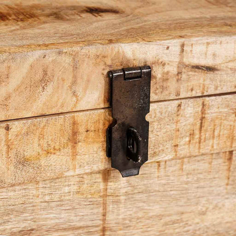 vidaXL Storage Box with Storage with Lock Solid mango wood