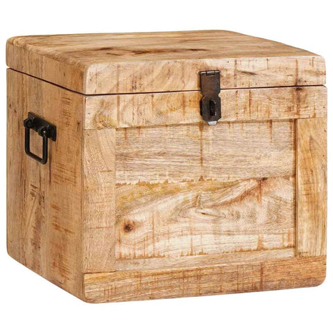 vidaXL Storage Box with Storage with Lock Solid mango wood