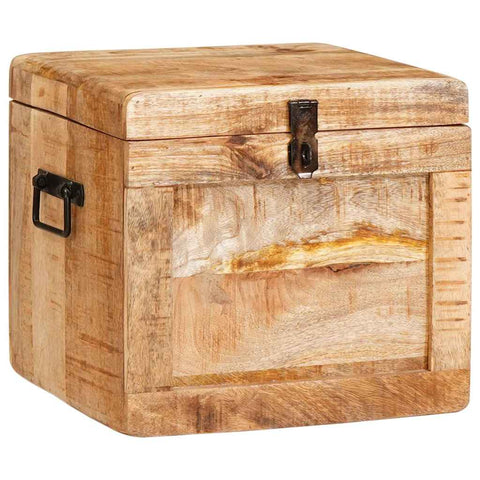 vidaXL Storage Box with Storage with Lock Solid mango wood