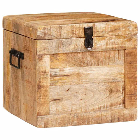 vidaXL Storage Box with Storage with Lock Solid mango wood