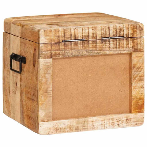 vidaXL Storage Box with Storage with Lock Solid mango wood