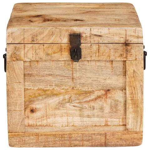 vidaXL Storage Box with Storage with Lock Solid mango wood