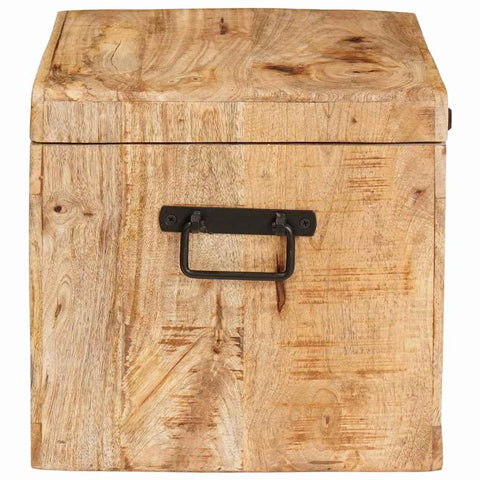 vidaXL Storage Box with Storage with Lock Solid mango wood