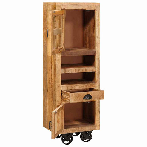 vidaXL Highboard with Drawer Brown 40 x 30 x 120.5 cm Solid mango wood