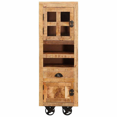 vidaXL Highboard with Drawer Brown 40 x 30 x 120.5 cm Solid mango wood