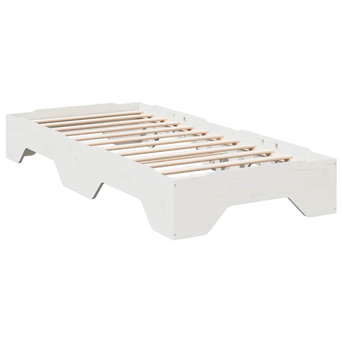 vidaXL Bed Frame No Mattress Stackable White 80x200 cm Solid Wood
