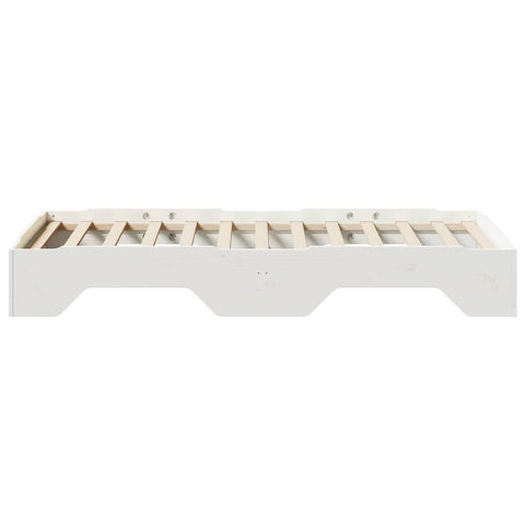 vidaXL Bed Frame No Mattress Stackable White 80x200 cm Solid Wood