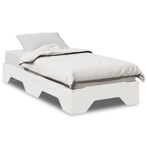 vidaXL Bed Frame No Mattress Stackable White 80x200 cm Solid Wood