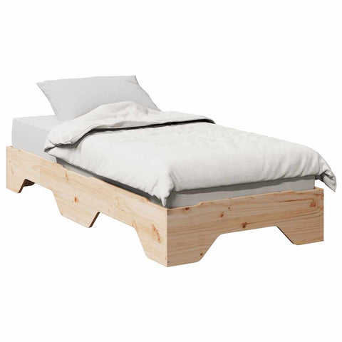 vidaXL Bed Frame No Mattress Stackable 90x190 cm Single Solid Wood