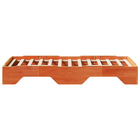 vidaXL Bed Frame No Mattress Stackable Wax Brown 75x190 cm Small Single Solid Wood