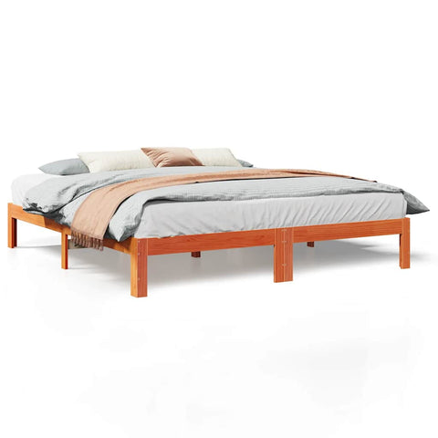 vidaXL Bed Frame without Mattress Wax Brown 160x200 cm Solid Wood Pine
