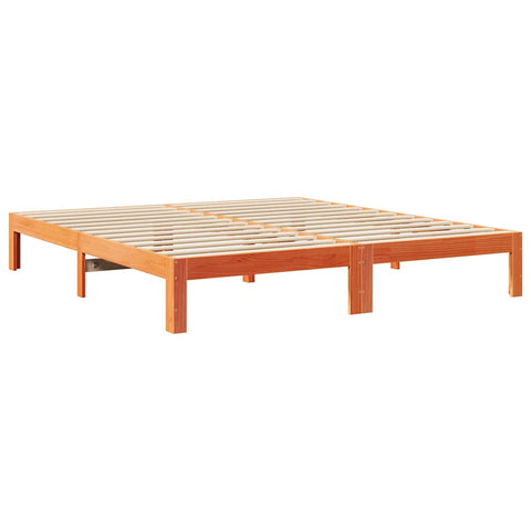 vidaXL Bed Frame without Mattress Wax Brown 160x200 cm Solid Wood Pine