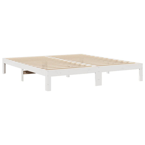 vidaXL Bed Frame without Mattress White 180x200 cm Super King Solid Wood Pine
