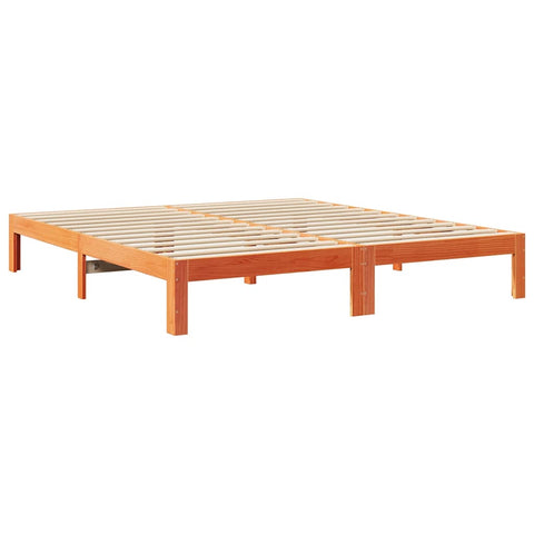 vidaXL Bed Frame without Mattress Wax Brown 180x200 cm Super King Solid Wood Pine