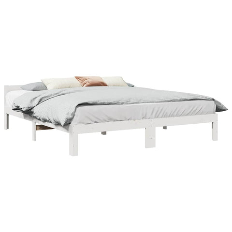 vidaXL Bed Frame without Mattress White 160x200 cm Solid Wood Pine