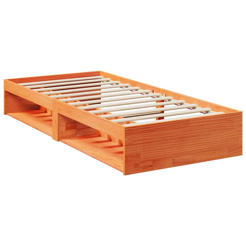 vidaXL Day Bed without Mattress Wax Brown 100x200 cm Solid Wood Pine