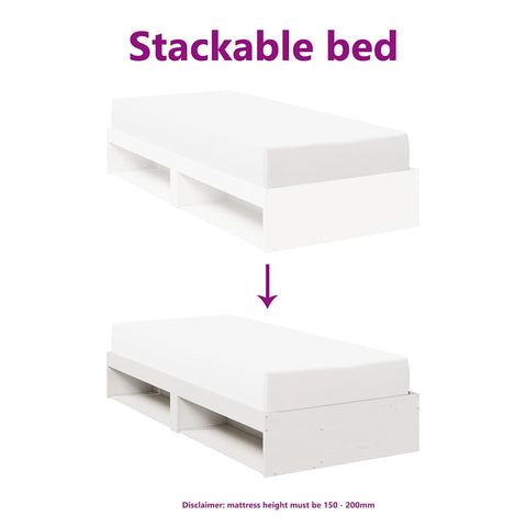 vidaXL Day Bed without Mattress White 80x200 cm Solid Wood Pine