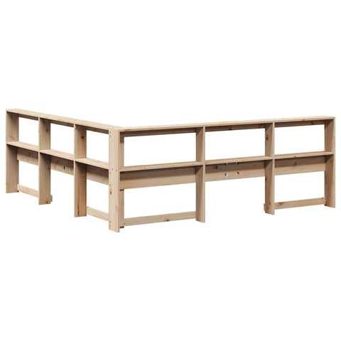 vidaXL Bookcase Headboard L-Shaped 200 cm Solid Wood Pine