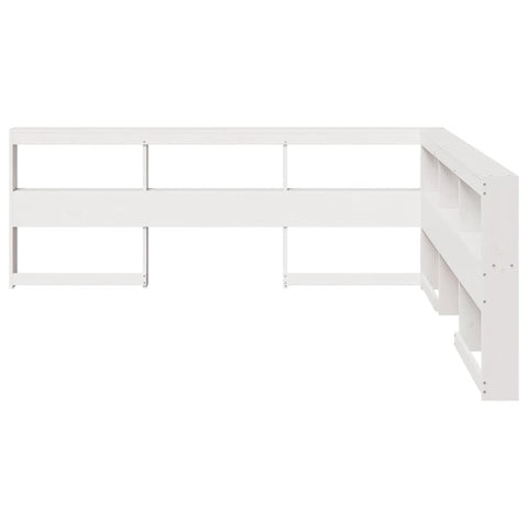 vidaXL Bookcase Headboard L-Shaped White 200 cm Solid Wood Pine