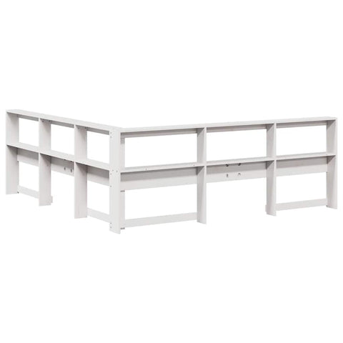 vidaXL Bookcase Headboard L-Shaped White 200 cm Solid Wood Pine