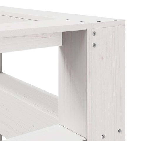 vidaXL Bookcase Headboard L-Shaped White 200 cm Solid Wood Pine