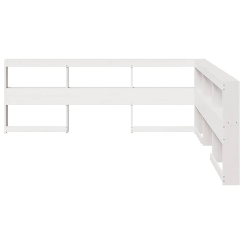 vidaXL Bookcase Headboard L-Shaped White 180 cm Solid Wood Pine