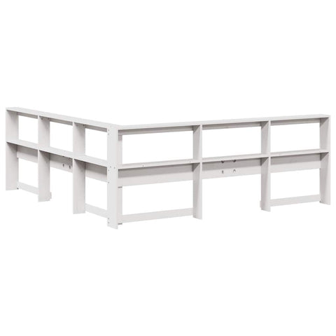 vidaXL Bookcase Headboard L-Shaped White 180 cm Solid Wood Pine