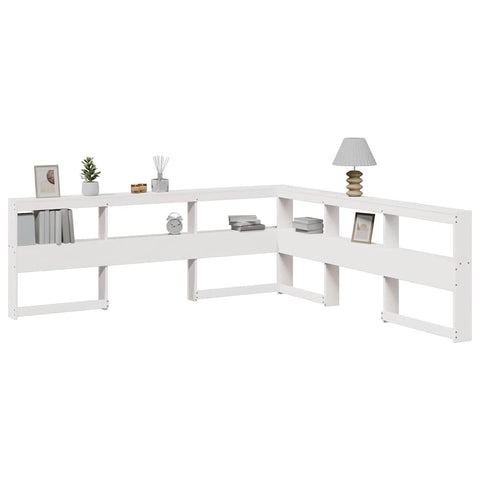 vidaXL Bookcase Headboard L-Shaped White 180 cm Solid Wood Pine