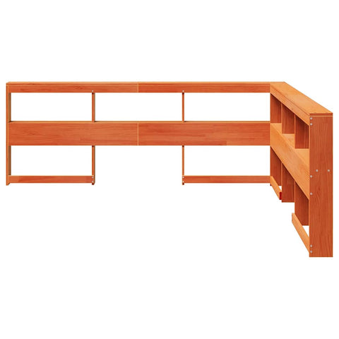 vidaXL Bookcase Headboard L-Shaped Wax Brown 180 cm Solid Wood Pine