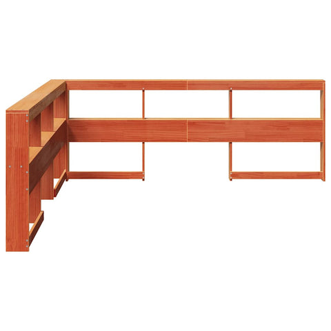 vidaXL Bookcase Headboard L-Shaped Wax Brown 180 cm Solid Wood Pine