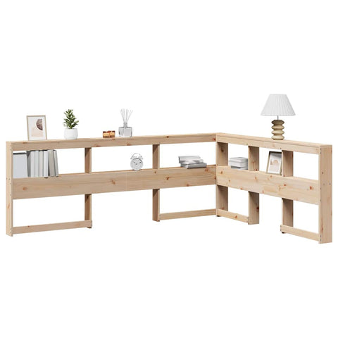 vidaXL Bookcase Headboard L-Shaped 160 cm Solid Wood Pine