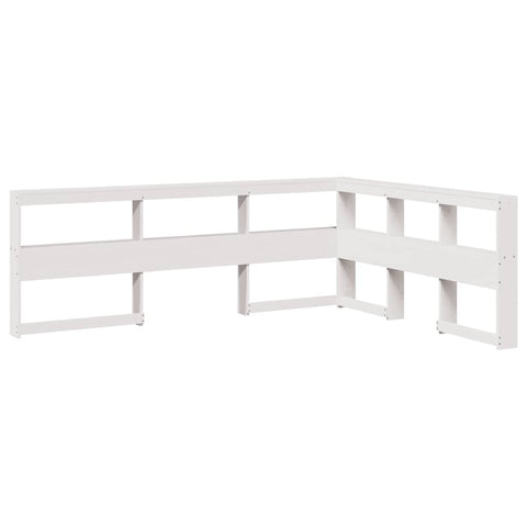 vidaXL Bookcase Headboard L-Shaped White 150 cm Solid Wood Pine