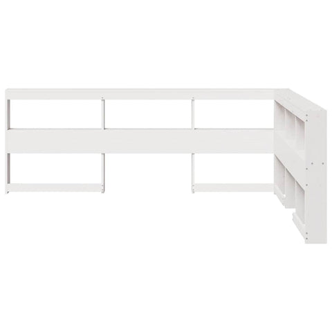 vidaXL Bookcase Headboard L-Shaped White 150 cm Solid Wood Pine