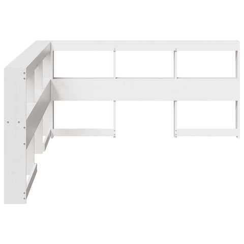 vidaXL Bookcase Headboard L-Shaped White 150 cm Solid Wood Pine