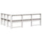 vidaXL Bookcase Headboard L-Shaped White 150 cm Solid Wood Pine