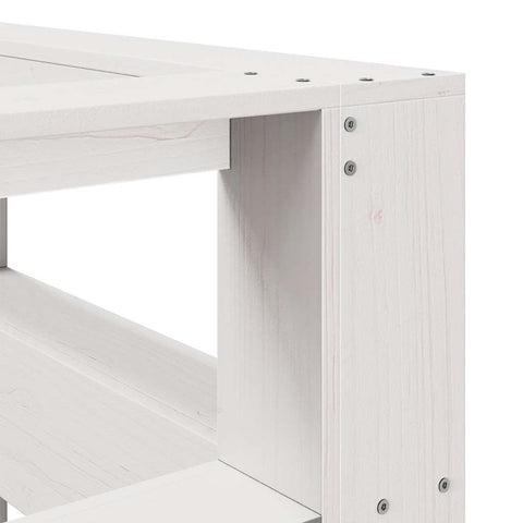 vidaXL Bookcase Headboard L-Shaped White 150 cm Solid Wood Pine