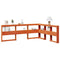 vidaXL Bookcase Headboard L-Shaped Wax Brown 150 cm Solid Wood Pine