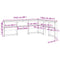 vidaXL Bookcase Headboard L-Shaped 140 cm Solid Wood Pine